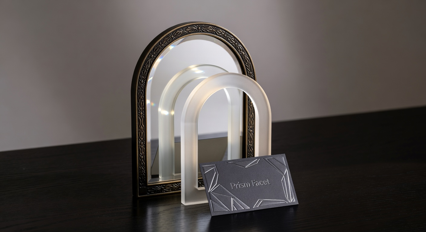 Arched decorative mirror with subtle bevel