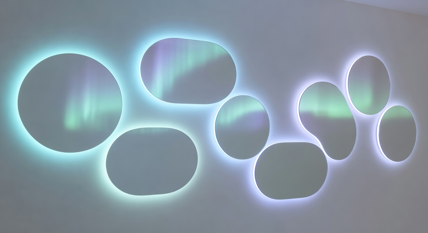 Aurora Edge LED mirror with even halo glow