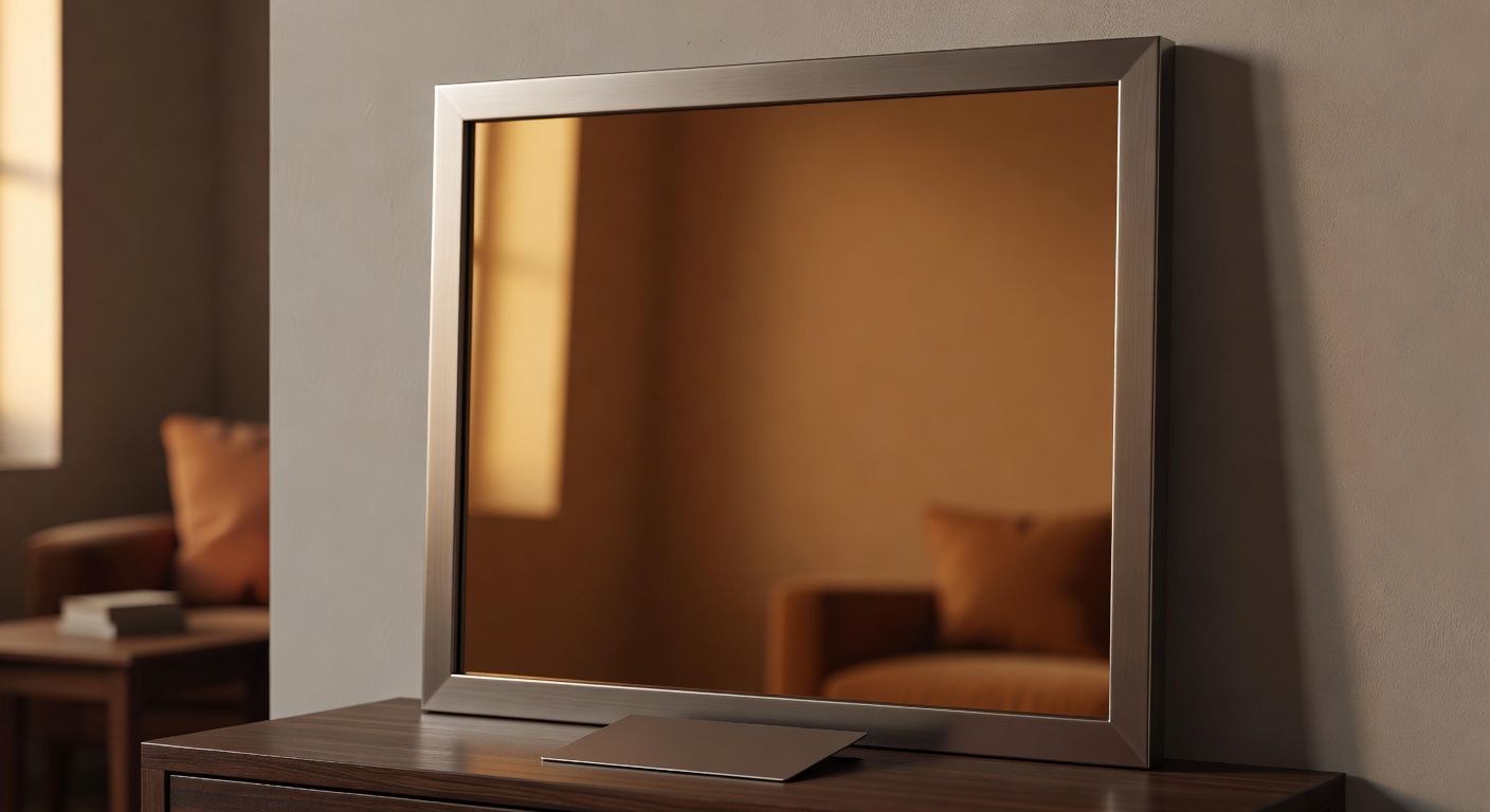Bronze tinted wall mirror in a warm interior